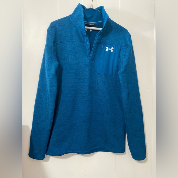 Under Armour Women’s Small Blue Coldgear Snap Button Fleece Brand New - Picture 1 of 12